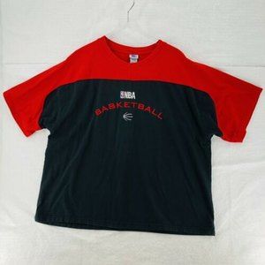 NBA Elevation Basketball T Shirt 3XL Black Red Embroidered Short Sleeves
